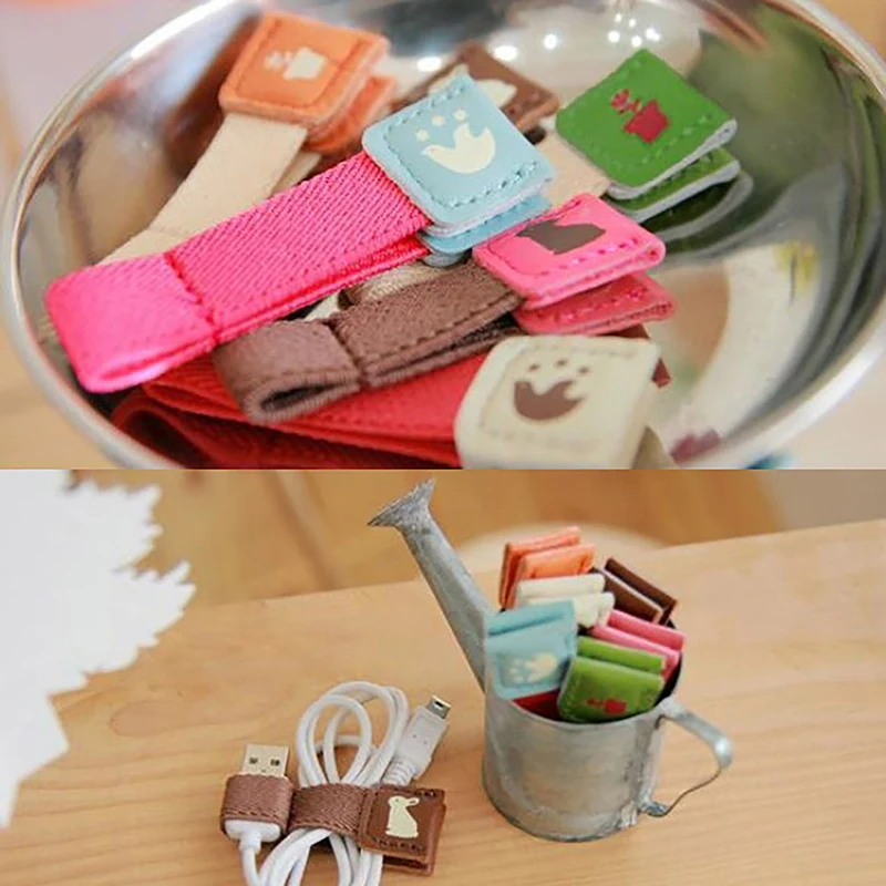 

1PCS Leather Earphone Heaphone Winder Cable Cord Organizer Holder For phone
