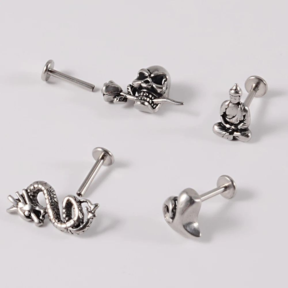 Серьги-шпильки для губ из хирургической стали в стиле панк/готика ювелирные