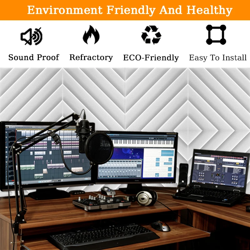 Акустическая пена TOUO 6-48 шт. пенопластовая панель с алмазной канавкой