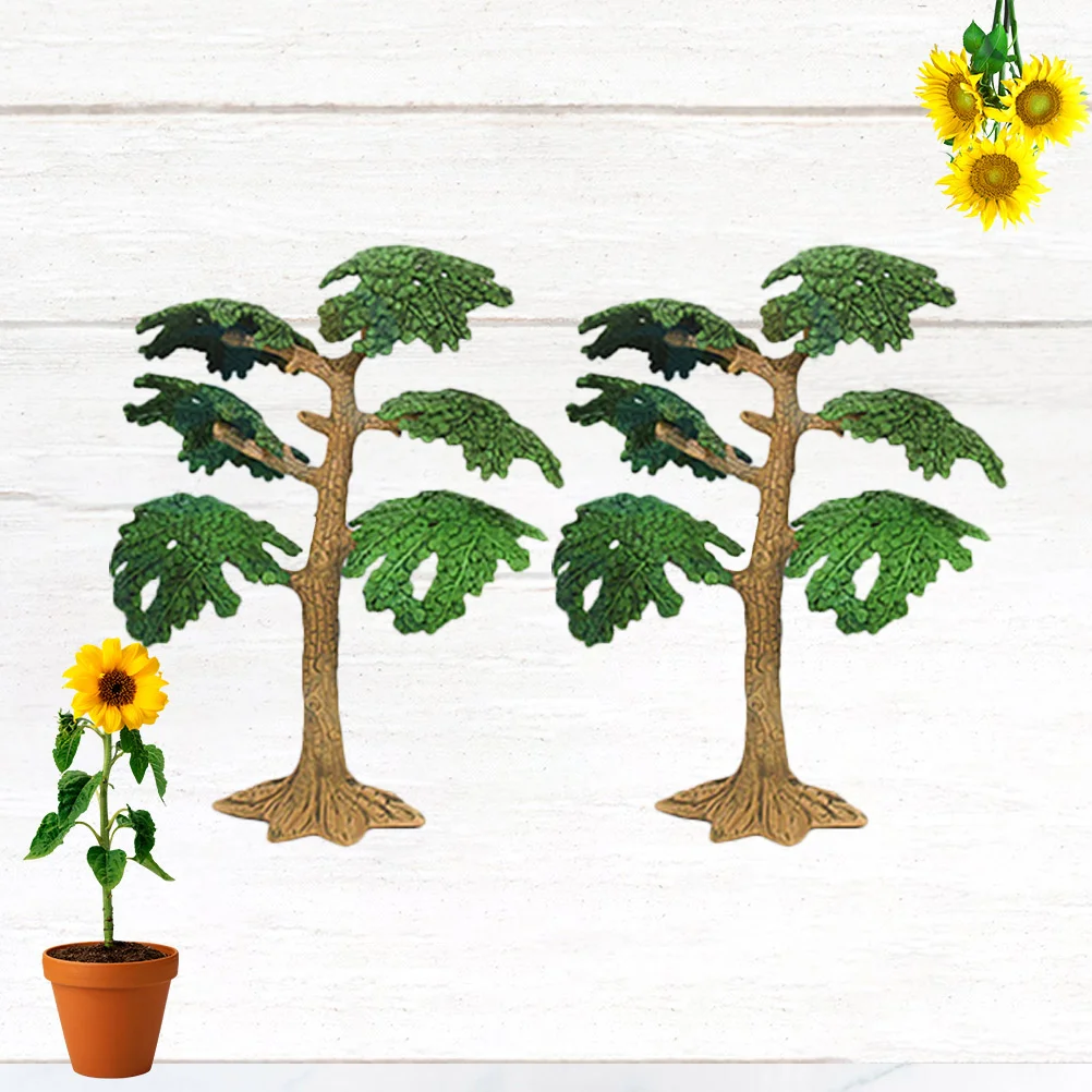 

2 PC Green Landscape Maple Model Tree Faux Cypress Mini Artificial Plants