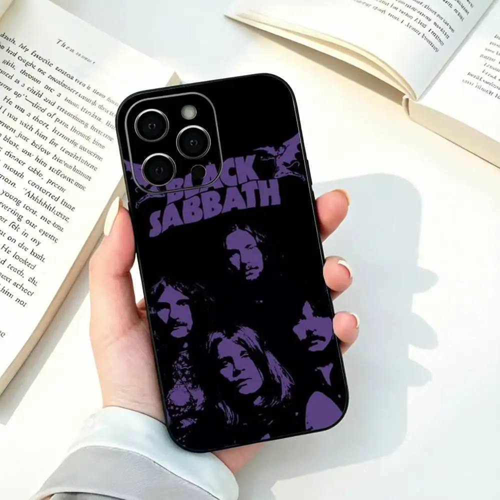 Фото Черный чехол для телефона с изображением группы Black S-Sabbath (хэви-метал) для iPhone 17, 16, 15, 14, 13, 12, 11 Plus, Pro Max и других моделей, мягкий черный чехол №3
