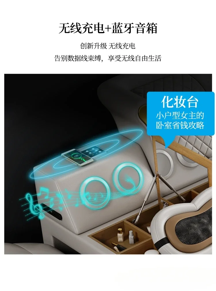 Tech Smart Bed для 2 человек с кроватью большого размера Queen натуральная кожа массаж USB