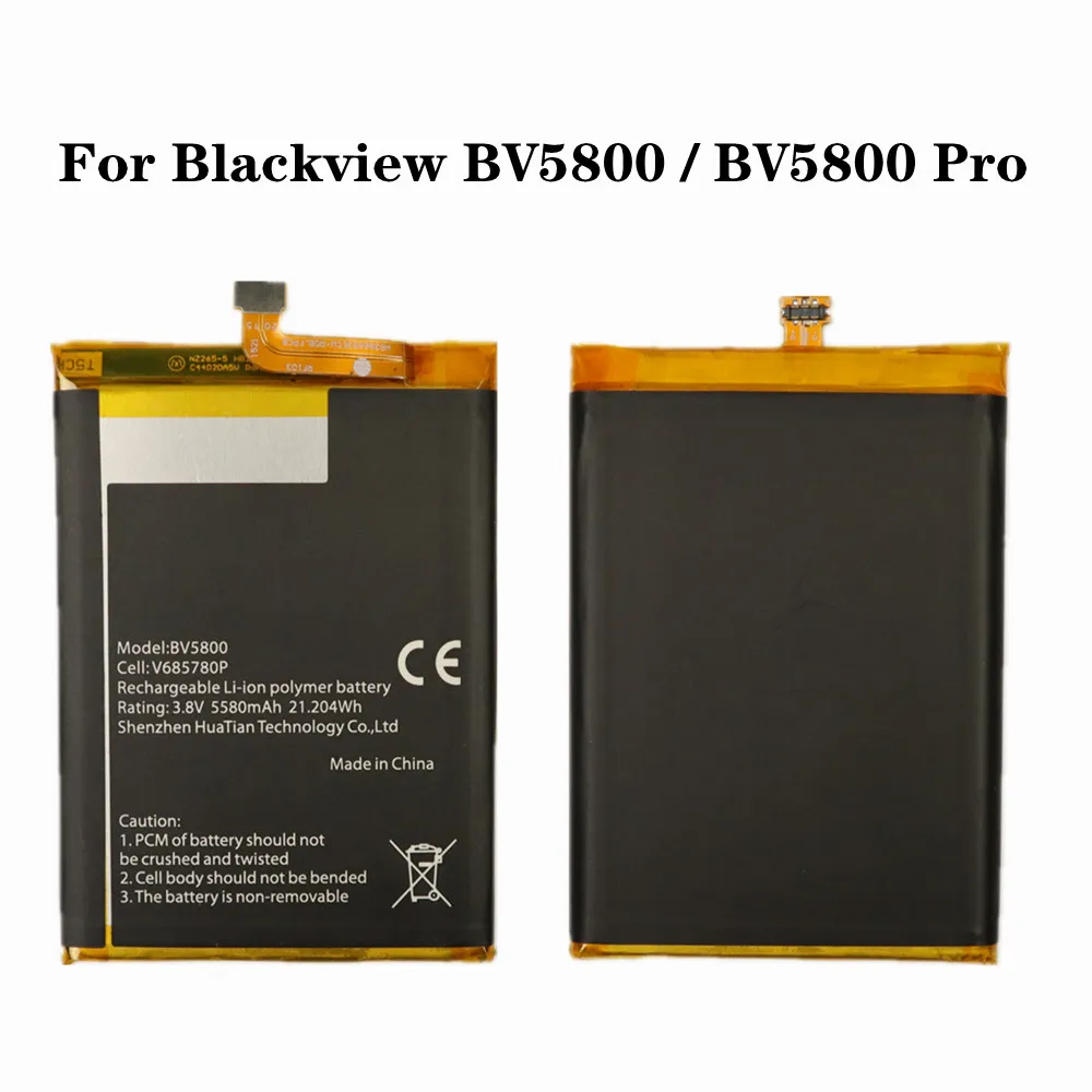 

100% 5580mAh BV5800 Battery For Blackview BV 5800 / BV5800 Pro V685780P High Quality Polymer Li-ion Batteries Bateria