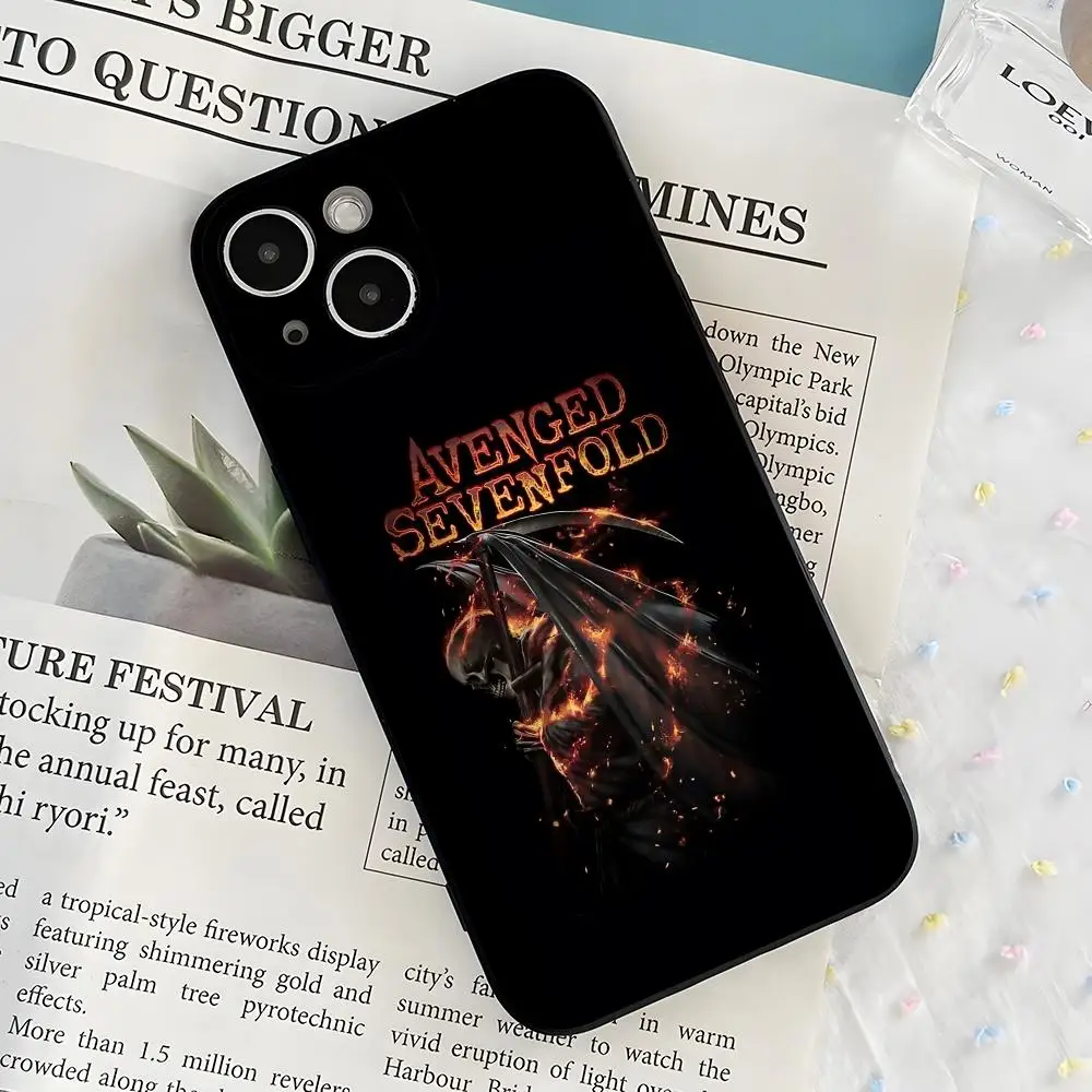 Фото Чехол для телефона A-Avenged Sevenfold для iPhone 17 Ari 16 E Pro Max 15 14 13 Mini 12 Pro 11 XS Max 7 8 Plus, черный, мягкий корпус №4
