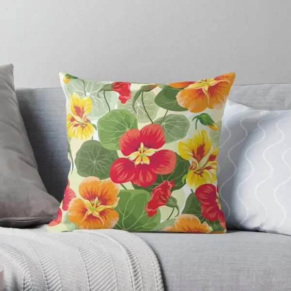 

Tender Nasturtiums A Touch Of Beauty Printing Throw Pillow Cover Decorative Case Square Anime Comfort Bed Pillows not include