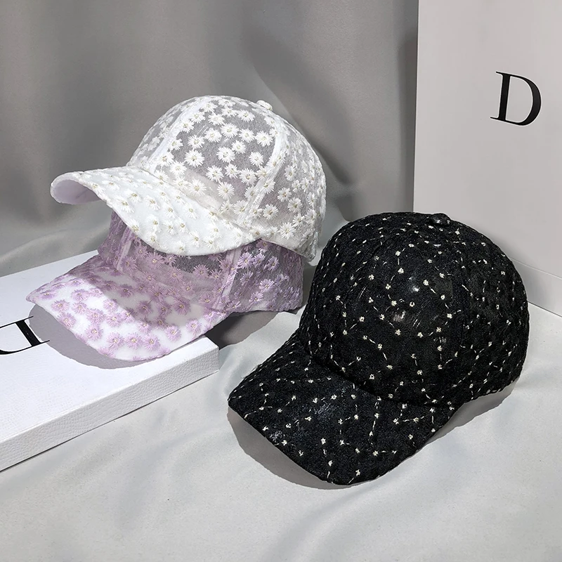 

2022 New Best-selling Baseball Cap Ladies Summer Thin Section Breathable Lace Peaked Caps Spring and Autumn Outing Outdoor Hat