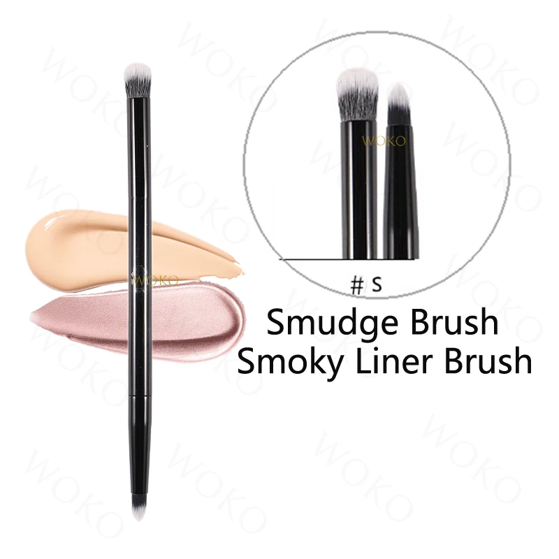 

Eye Double Head Makeup Brush Smudge Smoky Liner Brush Blending Make Up Eyeshadow Brush High Quality Synthetic Hair Makeup Tool