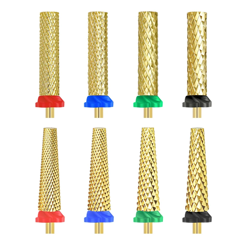 24mm Long Tungsten Steel Nail Drill Bits Golden Durable Milling Cutter Carbide F M C XC Size Manicure Accessories Tools Supplies