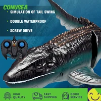 rc boat fist simulation radio controlled ship animal wireless electric boat high speed speedboat mosasaurus boat outdoor toy boy