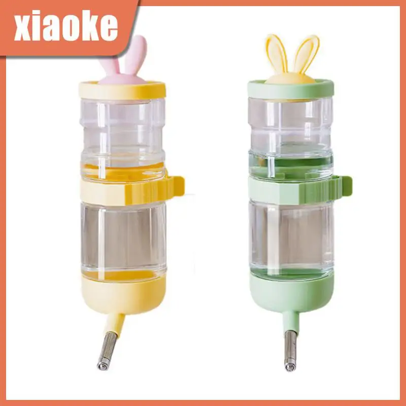 

Serrated Plywood Design Water Cup Hanging Cage Pet Food Grade And The Seal Is Tight Pet Food Plastic + Stainless Steel Material