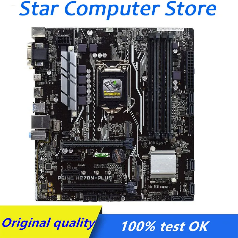 

Материнская плата DDR4 для ASUS PRIME H270M-PLUS H270 LGA 1151 USB3.0 SATA3 M.2 SSD настольная материнская плата Б/у