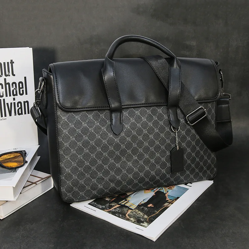 Men Bag Luxury Brand PU Leather Shoulder Messenger Bag Business Black Casual Computer Laptop Male Crossbody Bag for Man