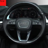 diy hand stitched leather car steering wheel cover for audi a6l q5l q3 a4l a3 q2l 2020 models car interior accessories