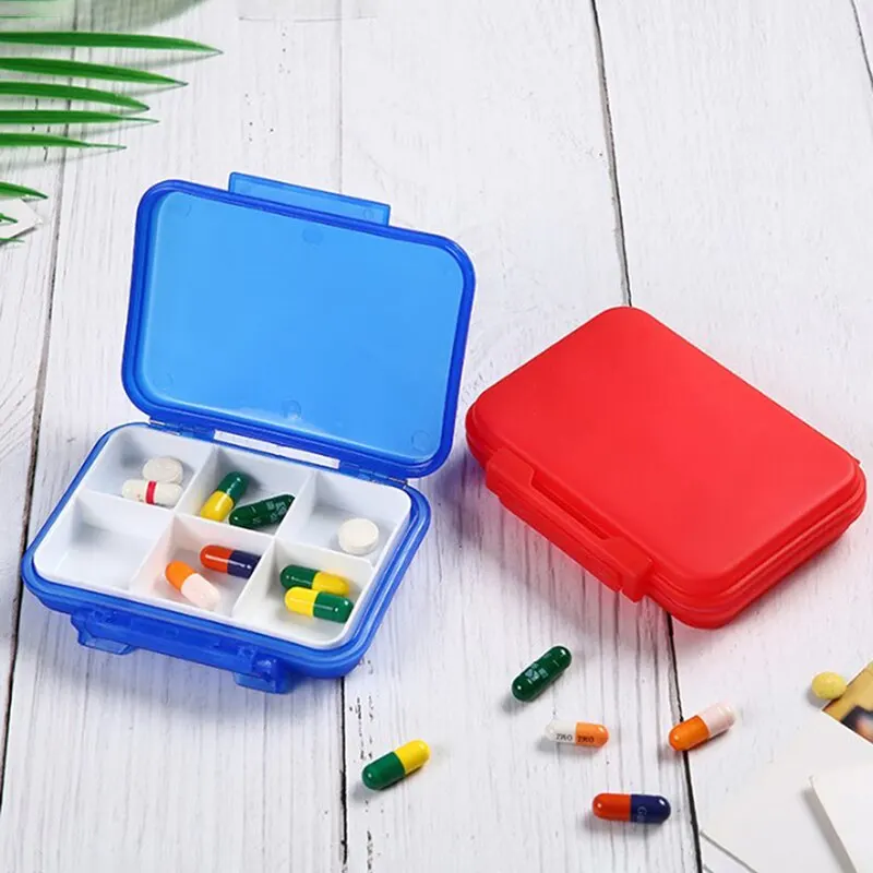 

1PCS Portable Storage Case 6 Days Tablet Pill Medicine Box Holder Storage Organizer Container Case Pill Box Splitters