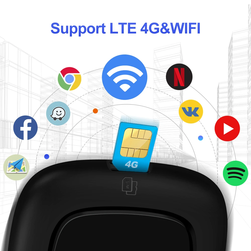 $111.59 Android 10 Carplay Ai Box Qualcomm 8 Core Car Audio For VW Audi Merceders Toyota Volvo Wireless Carplay Android Auto Mini Box 4G