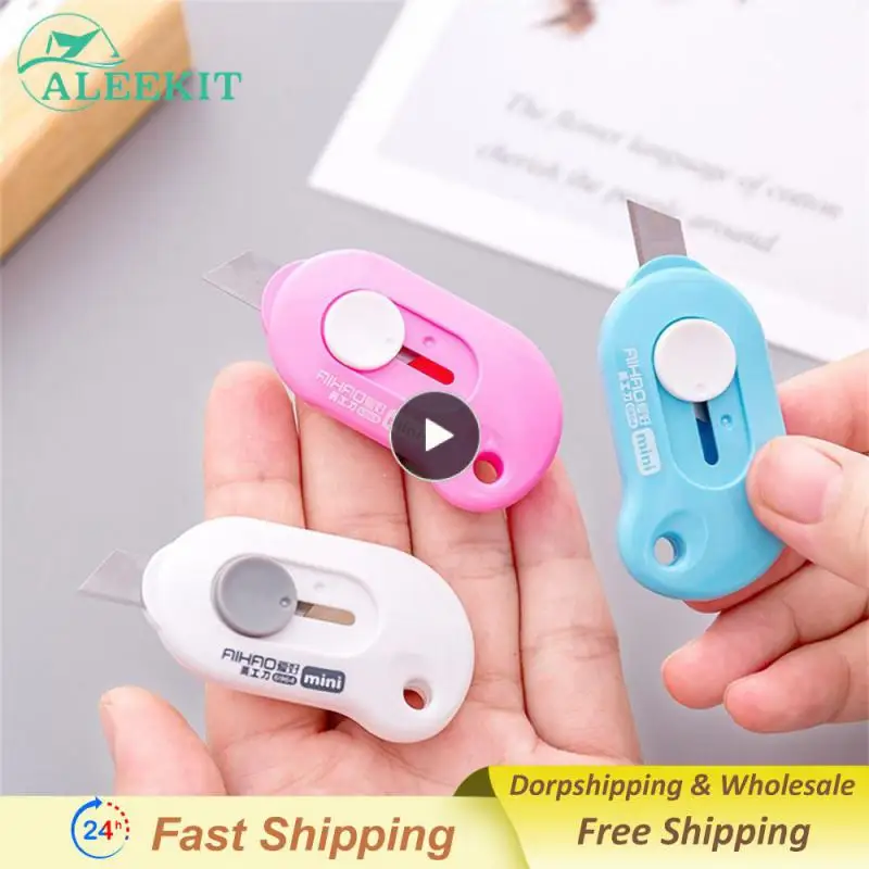 

Металлический пластиковый брикет, экологически чистый маленький нож маленького размера, нож розового, голубого и белого цвета, безопасный 6, 4 см