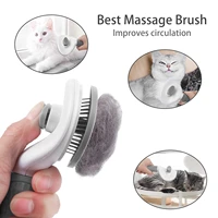 dog comb massage cat brush stainless steel pet grooming comb for dogs cats self cleaning hair removal dog brush pet supplies