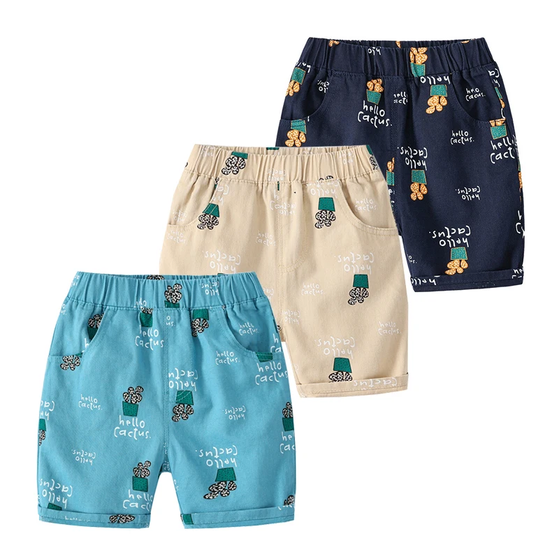Шорты с кактусами для мальчиков милые летние пляжные штаны эластичным поясом