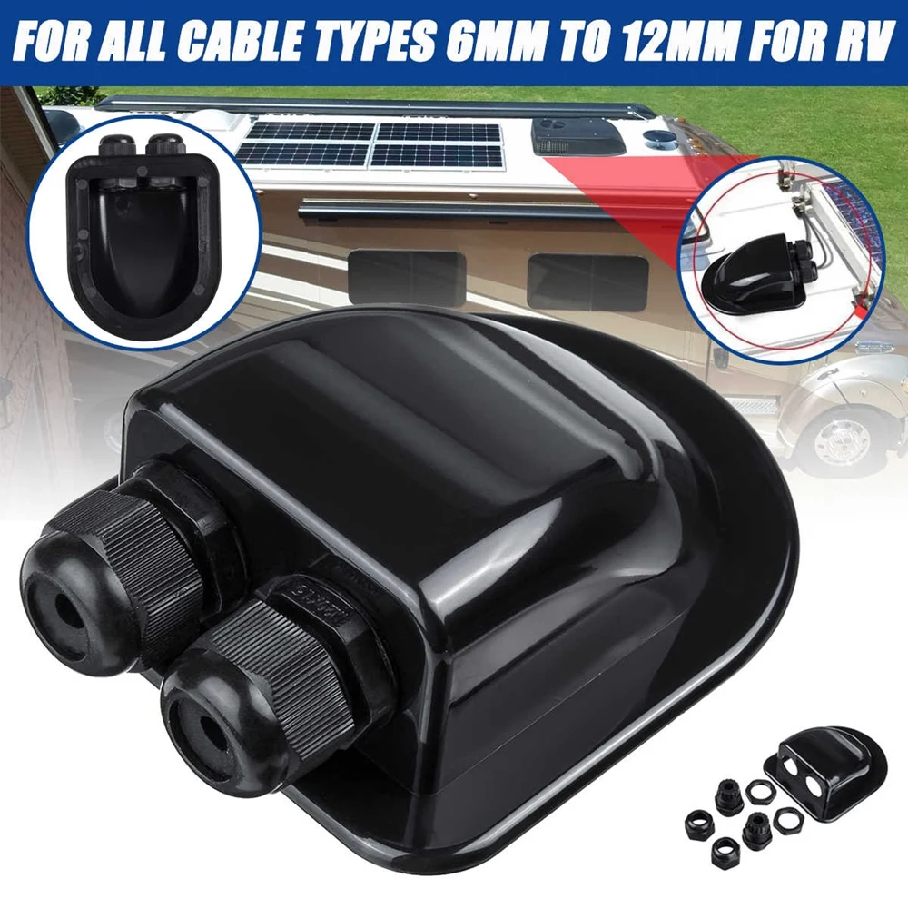 

Double Wire Entry Gland Box Solar Panel Roof Wire Entry Gland Box Cable Motorhome White Double Hole RV Yacht Car Accessories