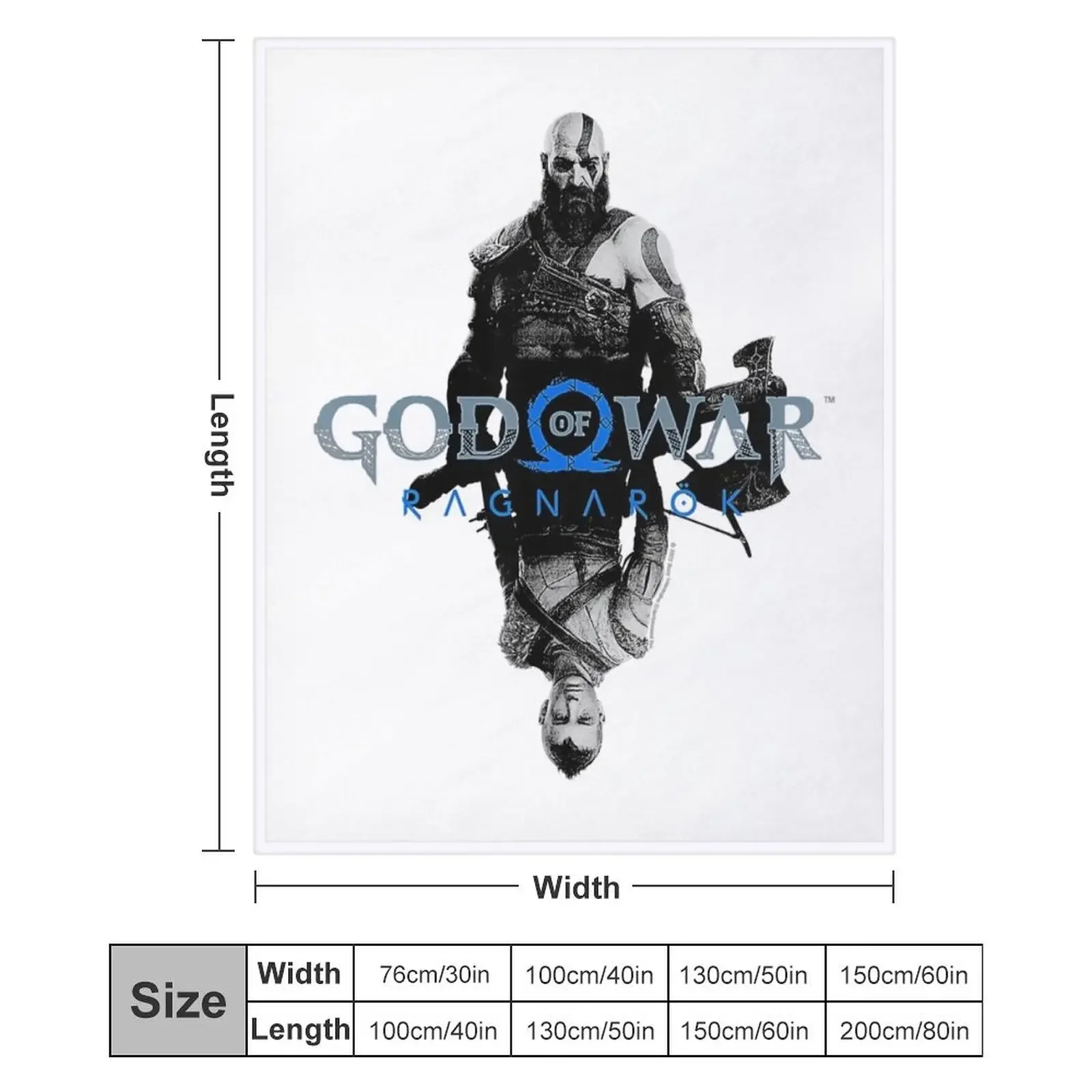 Плед God of War Ragnarok с Кратосом и Атреусом, уютный плед из микрофибры для дома и спальни (art.: 3920dc287c15e) - 3920dc287c15e
