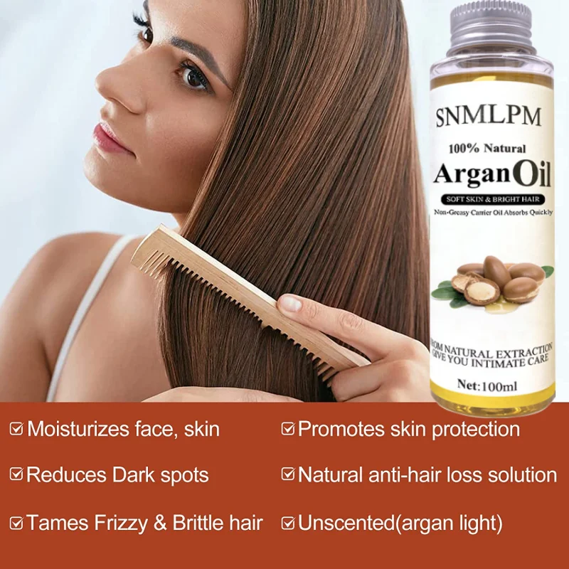 

Argan Oil of Morocco for Hair Growth,Skin Care,Nourish the Scalp,Dry Skin Relief,Face Body Moisturizer,Lash Serum,Conditioner