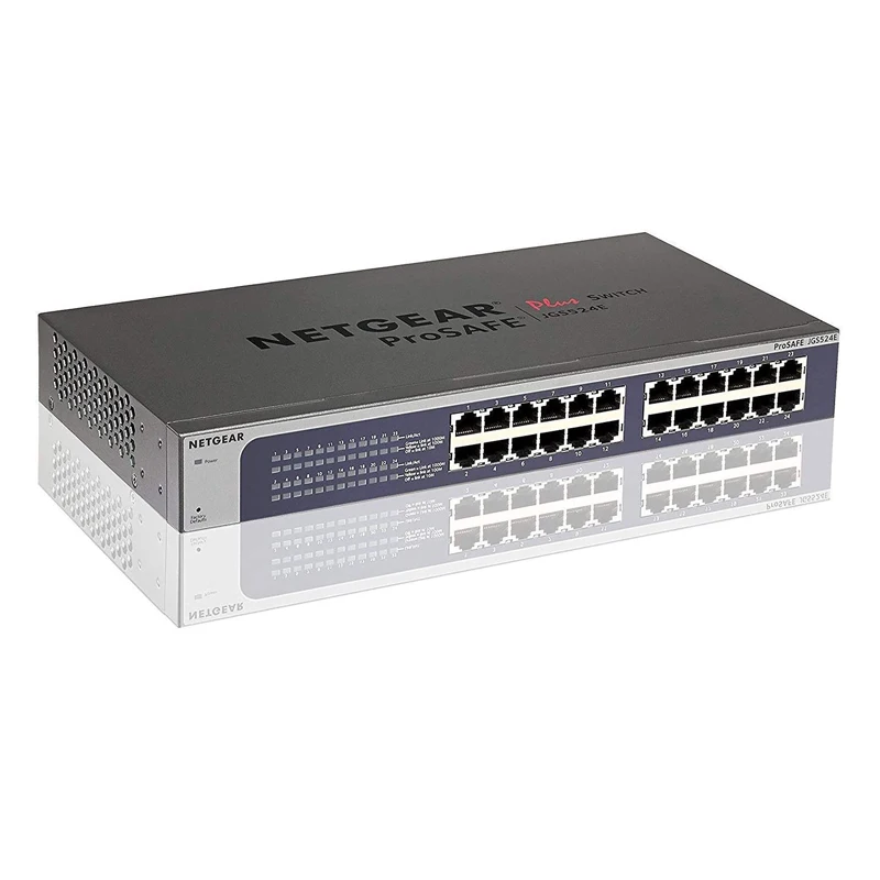 NETGEAR JGS524E 24-Port Gigabit Ethernet Smart Managed Plus Switch Desktop/Rackmount, and ProSAFE Limited Lifetime Protecti