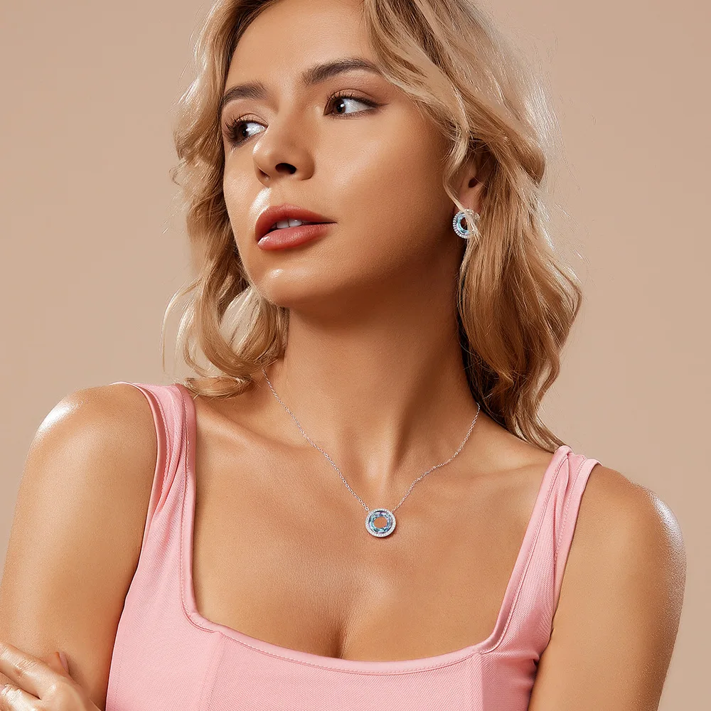 Необычные камни ожерелье из нержавеющей стали подлинный кристалл Австрия