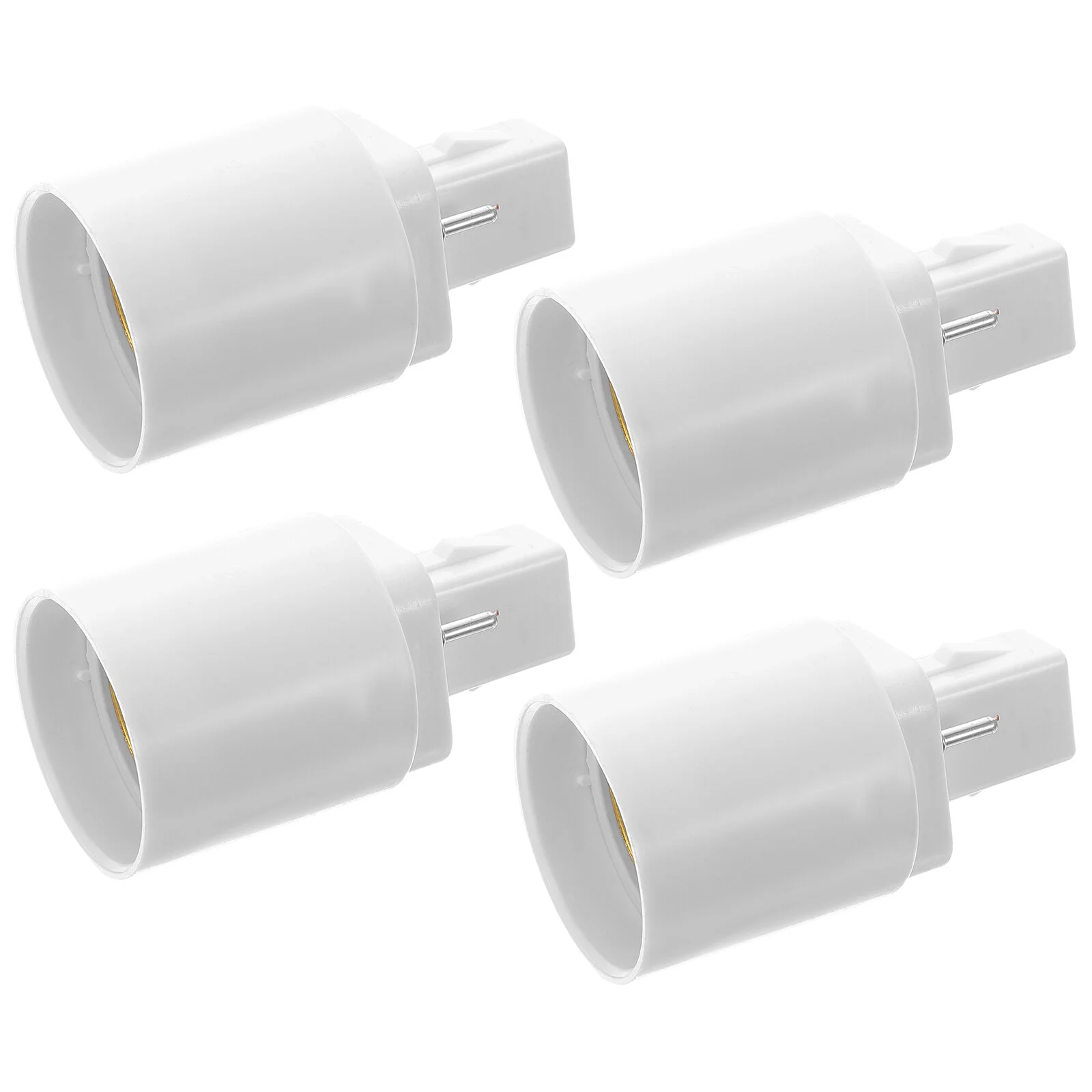 

4 Pcs Switch Dock E27 Light Bulbs Plug Lamp Socket Base Converter Adapter White [Metal Material]: Nickel-plated Copper
