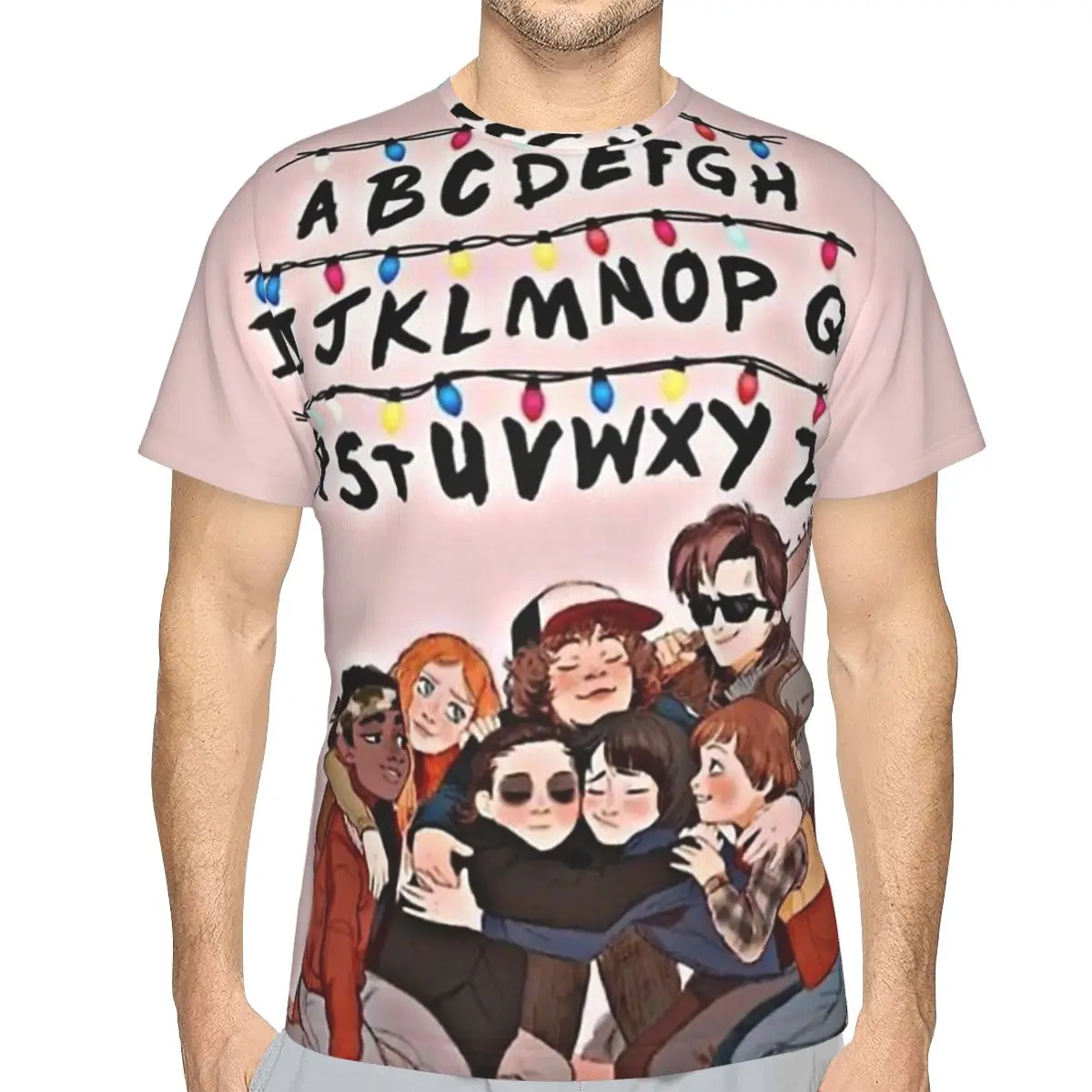 

Stranger Things TV Polyester 3D TShirts Alphabet Print Homme Thin T Shirt Funny Tops