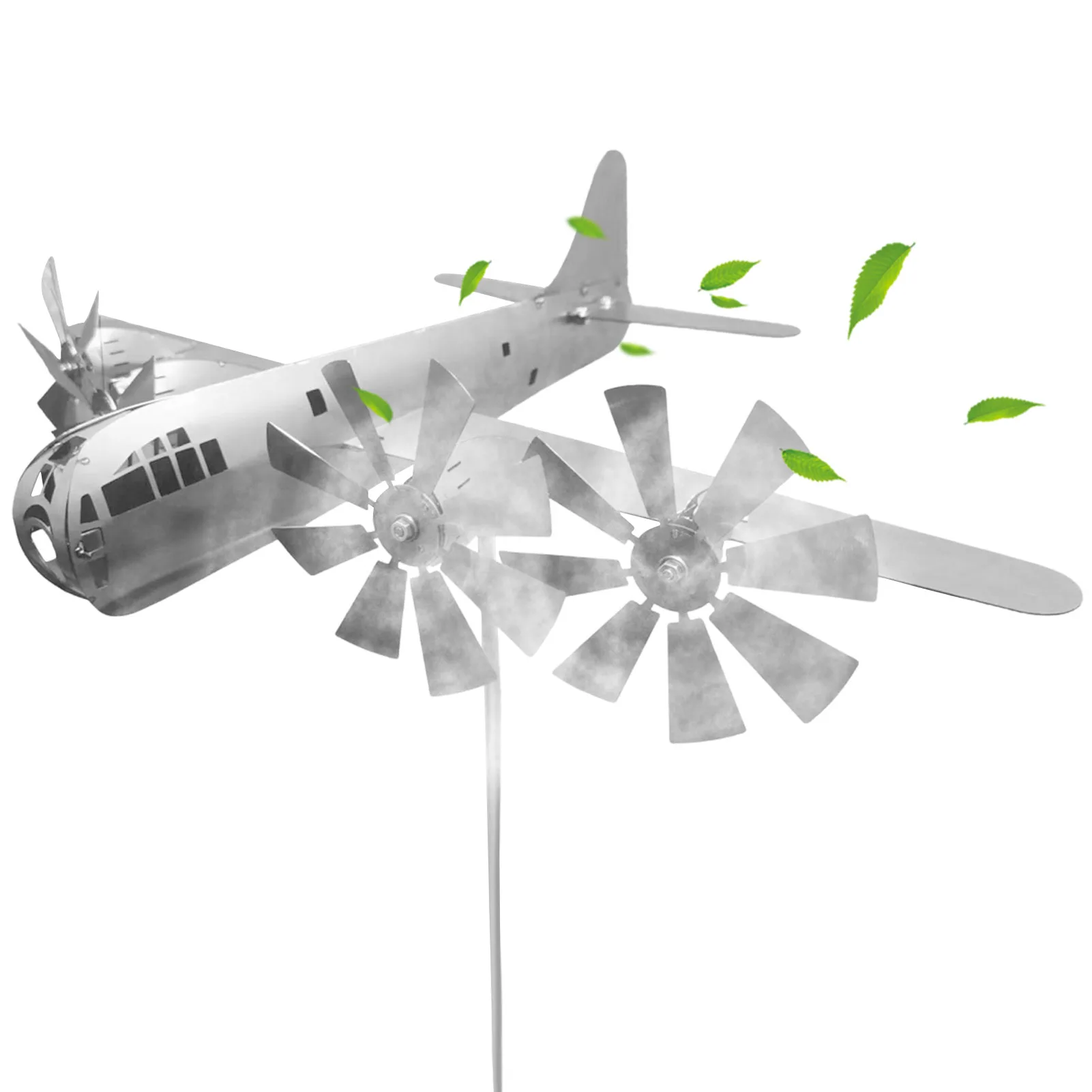 

3D Super Fortress Aircraft Metal Windmill Outdoor Wind Spinners Wind Catchers Yard Patio Garden Art Decoration
