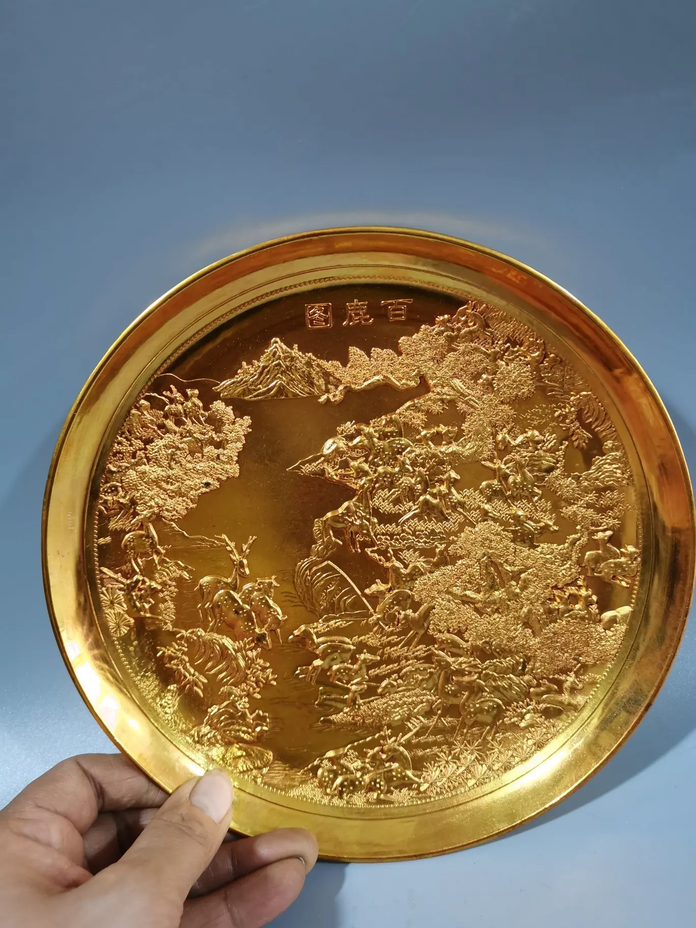 Золотая декоративная тарелка скульптура павлина орнамент простая креативная