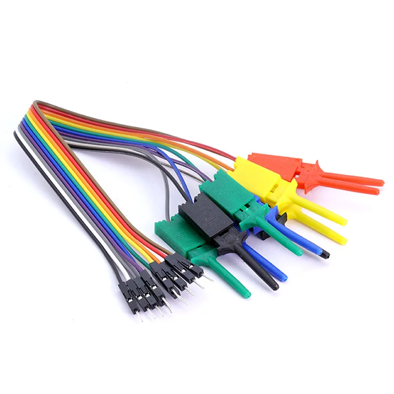 

Тестовый свинцовый логический анализатор кабеля, 10 игл, линия зажимов с крючком, 1 комплект, черный/синий/красный/зеленый/желтый, высокоэффе...