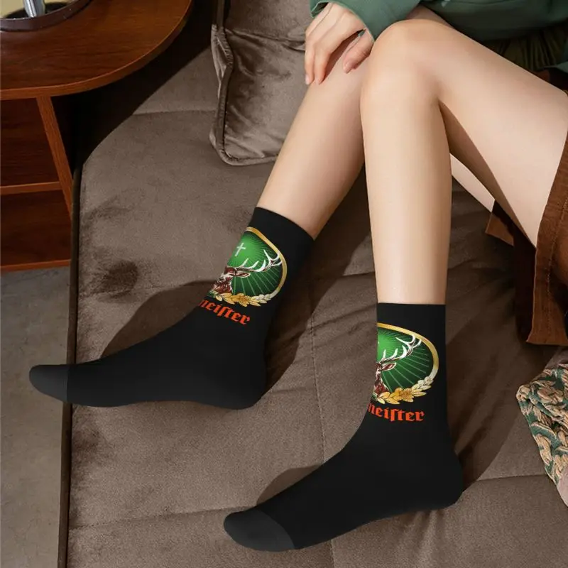 Jagermeister Logo Men's Crew Socks Unisex Cute 3D Printing Dress Socks images - 6