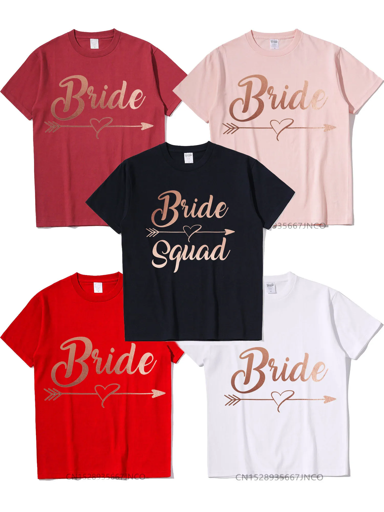 

Bride Squad 100% Cotton Femme Bridesmaid EVJF Tee Shirt Girl Party Couple Matching Wedding Top Women Team To Be Bride Clothes