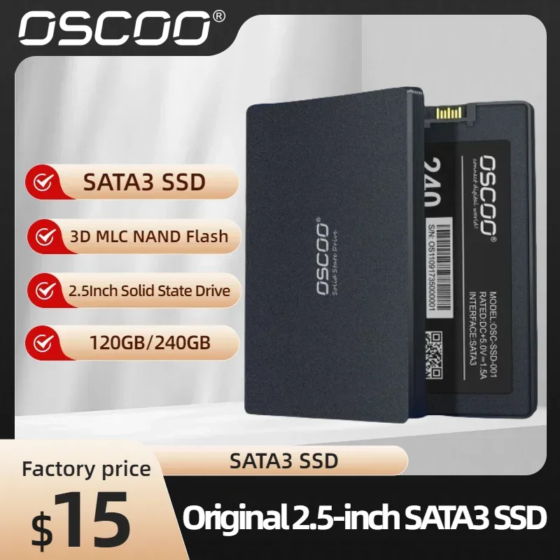 Твердотельный накопитель OSCOO 120 ГБ 240 2 5 дюйма 3D TLC NAND флэш-накопитель SATA3 SSD для