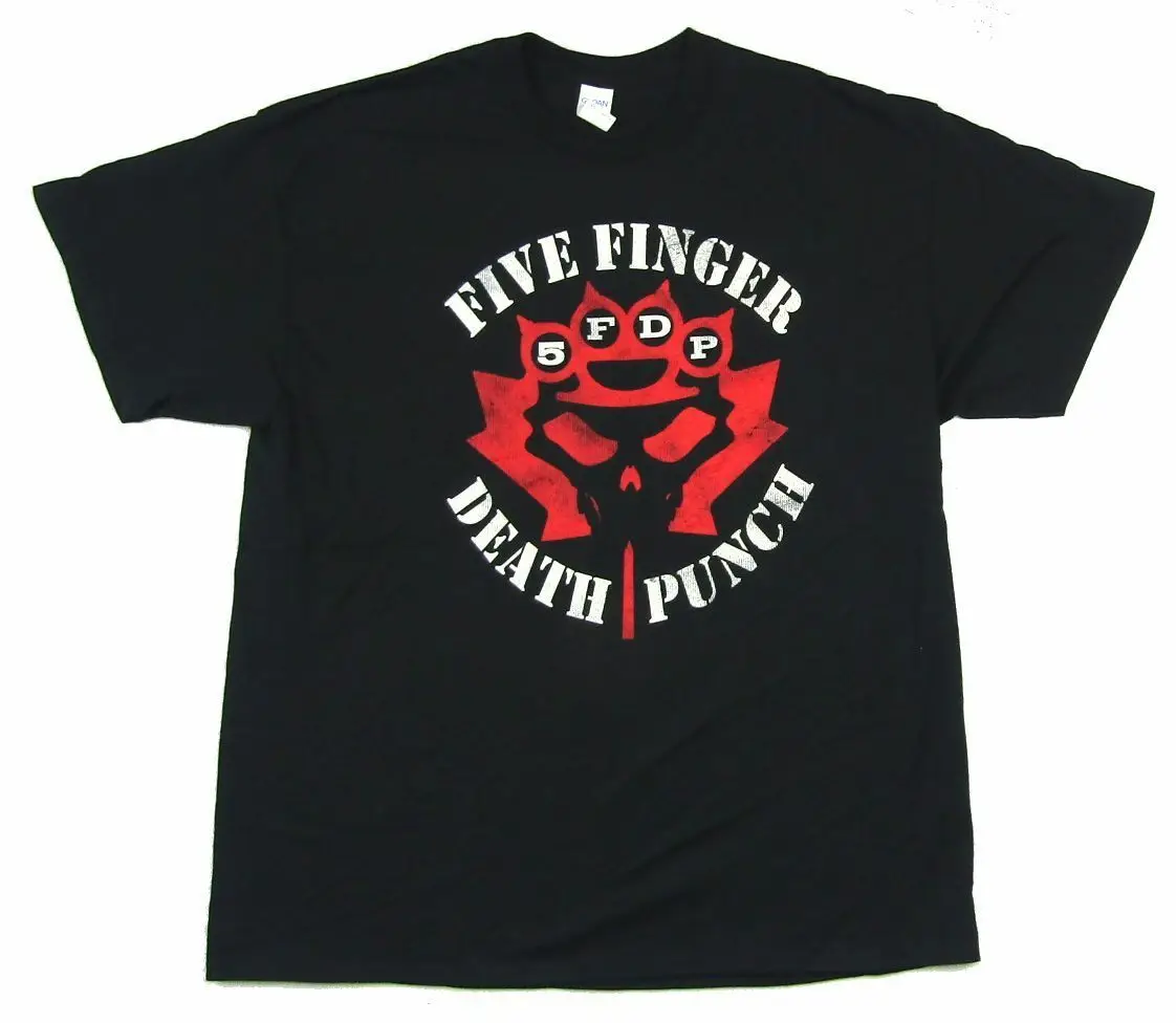 

Five Finger Death Punch Maple Leaf Face Tour 2016 Black T Shirt New