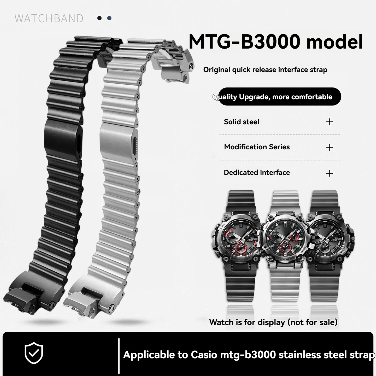 Фото Модифицированный быстросъемный ремешок из нержавеющей стали для Casio G-SHOCK 5672 MTG-B3000, цельнометаллический браслет для часов, аксессуары №1