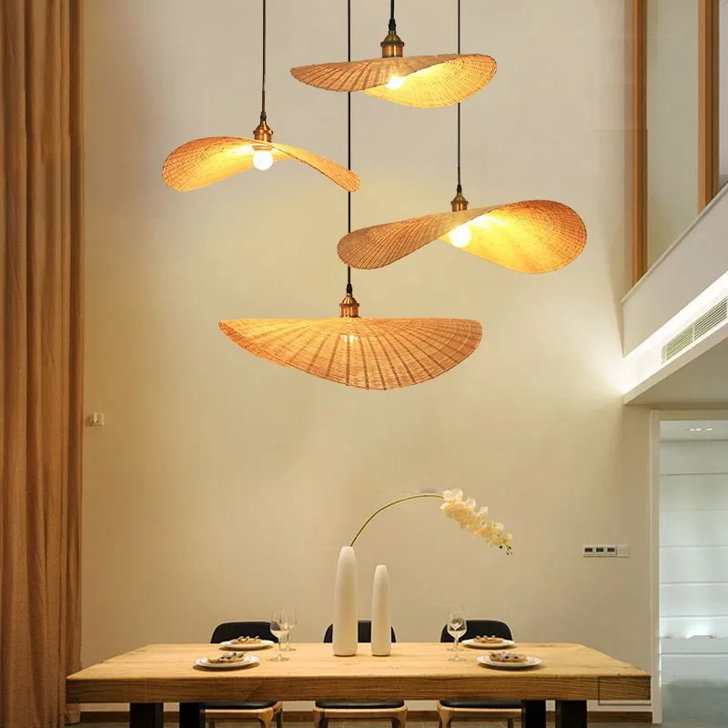 Creative handmake chandelier pentdant lamp clothing living dining room Chinese Japanese lamps bamboo art decor light