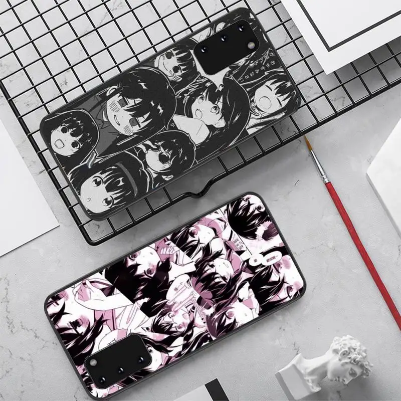 

Black White Pink Anime Girl Phone Case for Samsung S20 lite S21 S10 S9 plus for Redmi Note8 9pro for Huawei Y6 cover