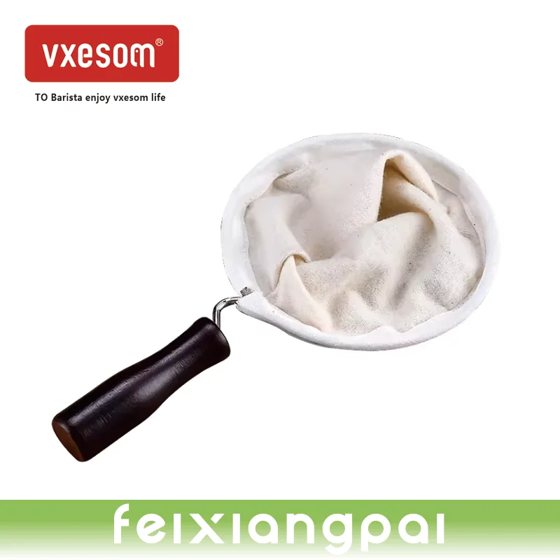 

Многоразовый фильтр для кофе VXESOM, фланелевый фильтр с ручкой из нержавеющей стали, фланелевый фильтр для кофе