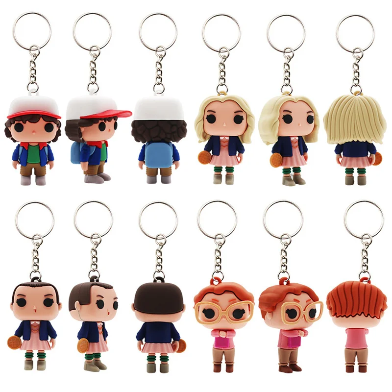 

Stranger Things Keychain Action Figure Toys Eleven with eggos Demogorgon Model Vinyl Dolls Keyring Children Gift