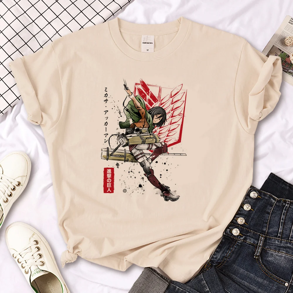 

Футболка Attacke Attack on Titan, женские комиксные футболки Y2K, одежда для девушек из японского аниме