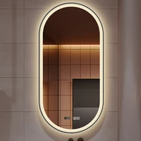 smart oval touch bathroom mirror led light illuminated electric bathroom mirror long custom espejos con luces bathroom fixtures