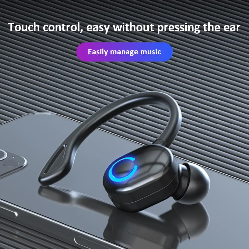 

W6 Waterproof Hanging Single Ear Earbuds Bluetooth-compatible 5.2 Noise Cancelling Sports Wireless Business Headphones Headset