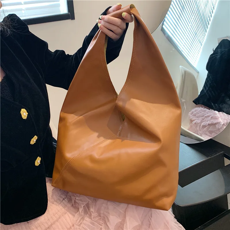 Vintage Women Luxury Tote Bag Large Capacity Shoulder Bag Soft PU Leather Handbag and Purse Designer Lady Armpit Bags Purse Sac