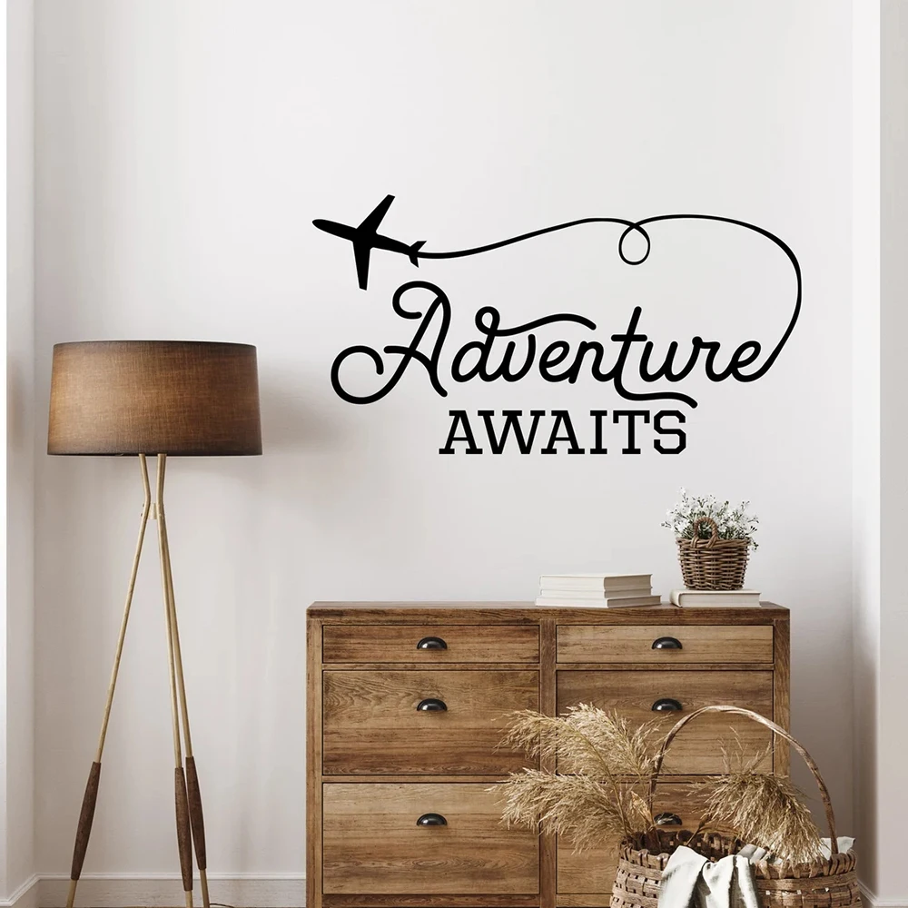 Приключения ждет Цитата виниловая настенная наклейка путешествия Настенная