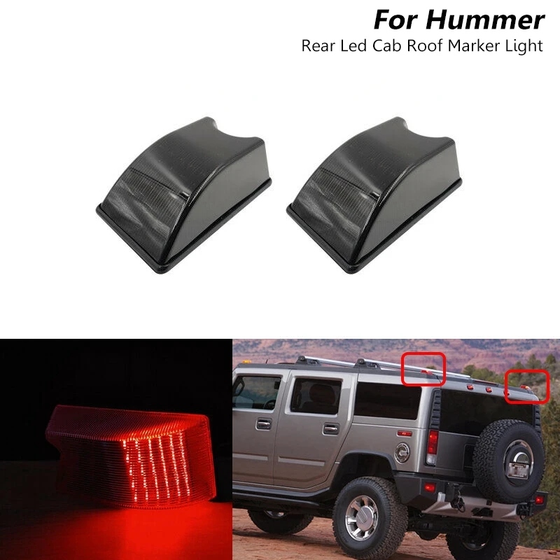 2X копченые линзы задние красные светодиодные лампы для крыши кабины боковые