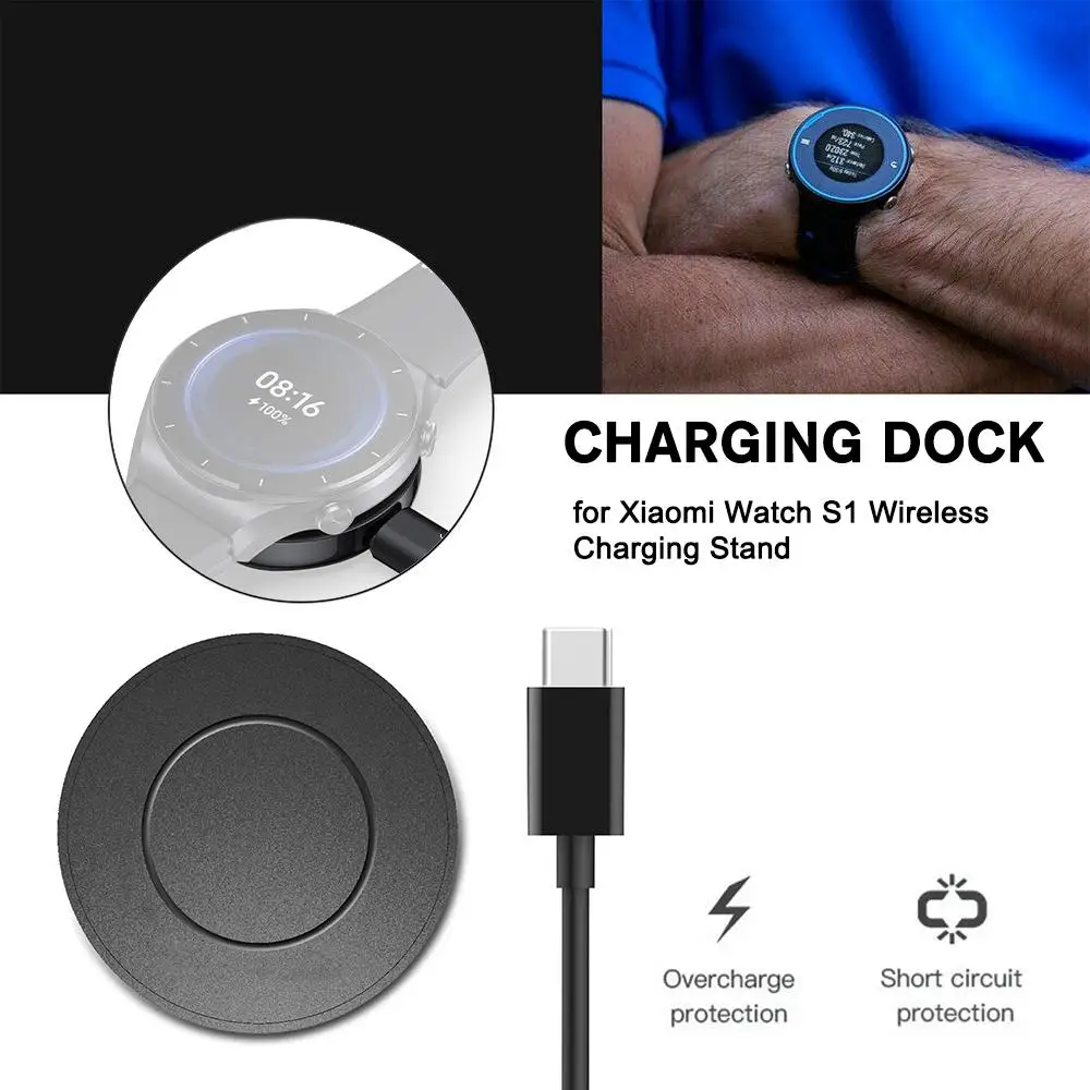 

Беспроводное зарядное устройство для спортивных часов, портативная зарядная док-станция для часов Xiaomi Watch S1 M4Y9