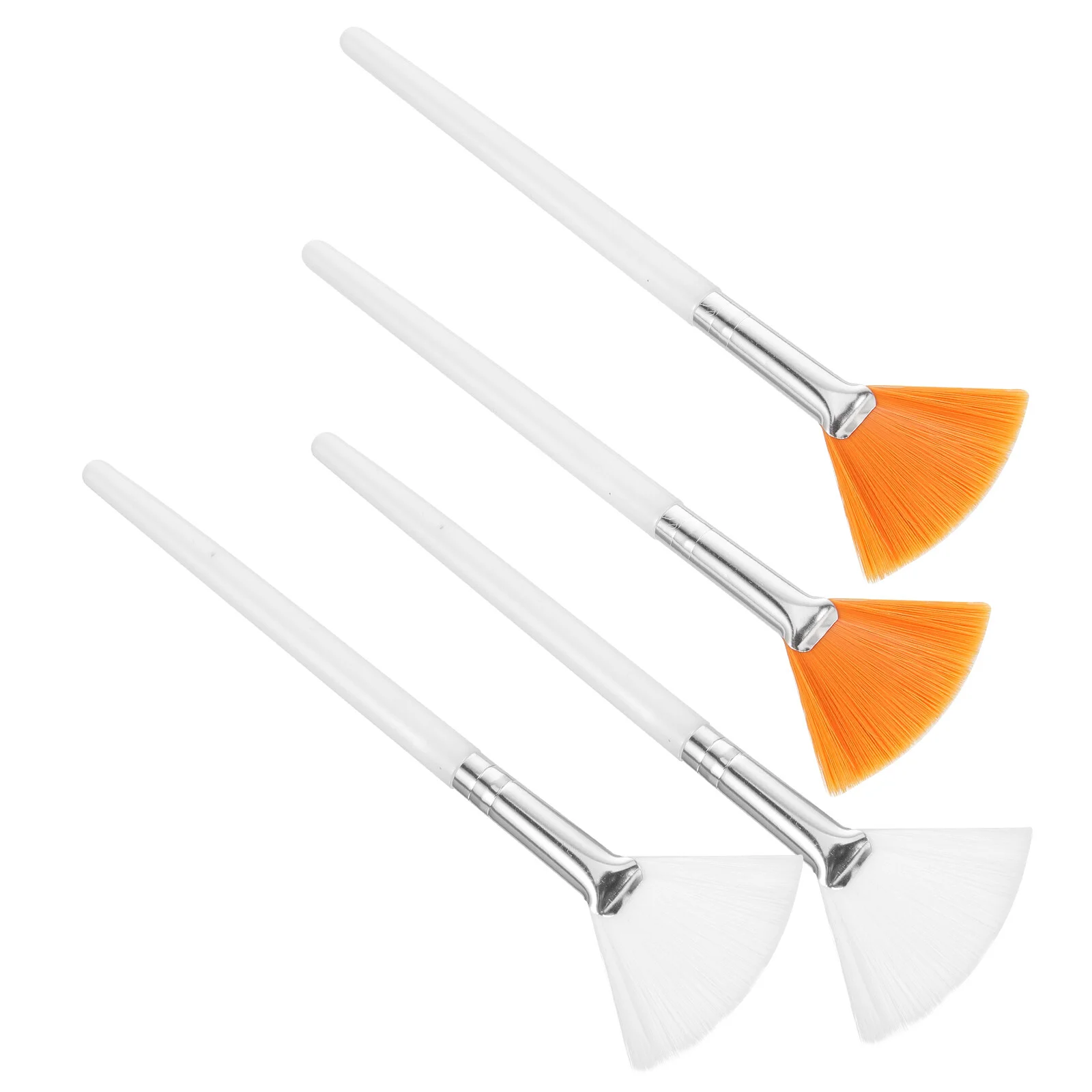 

4 Pcs Fan Mask Brush Salon Brushes Nylon Face Tools Makeup Plastic Applicator
