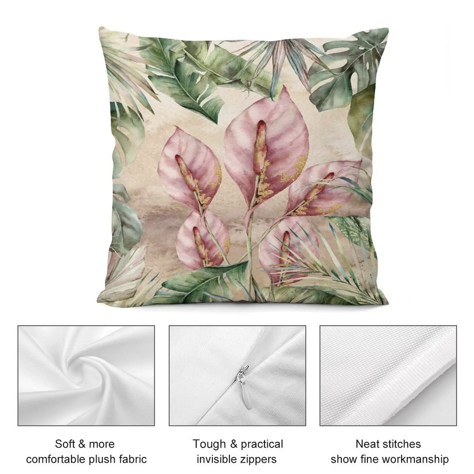 Тропический Фламинго цветок печать узор с Philodendron и величество пальмы листья